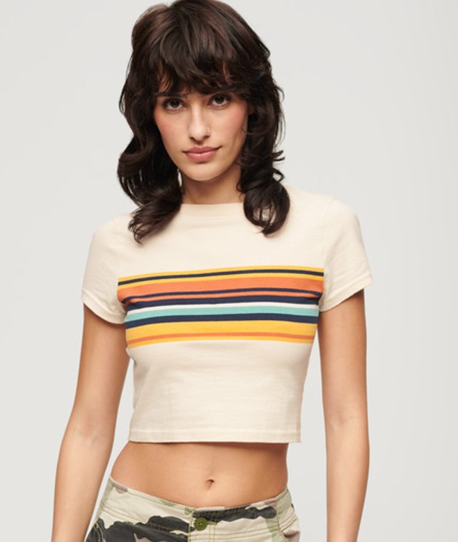 Damen , und T-shirt Gestreift, Größe: 34 - Größe: 34 - Superdry - Modalova