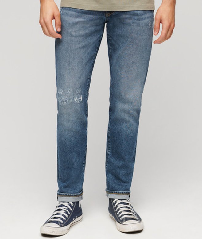 Superdry Vintage Slimfit Jeans van Biologisch Katoen Blauw