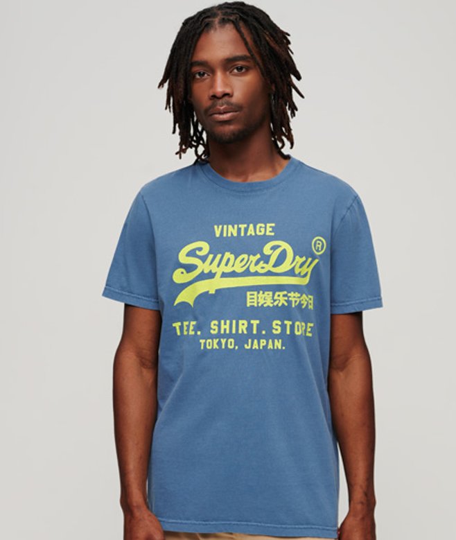 Herren Neonfarbenes T-shirt mit Vintage-logo - Größe: M - Superdry - Modalova