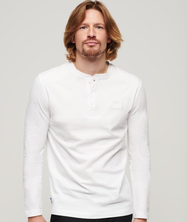 Vintage top met Geborduurd Logo en Halve Knoopsluiting