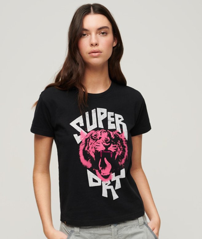Lo-fi Rock T-shirt met Grafische Print Zwart Grootte: 36 afbeelding