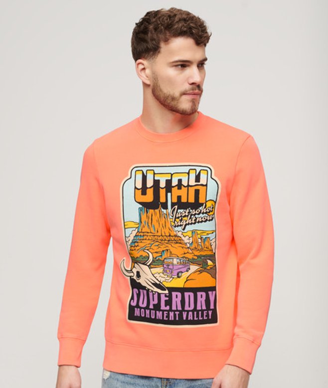 Neon Travel Sweatshirt met Losse Pasvorm Oranje Grootte: Xxl afbeelding