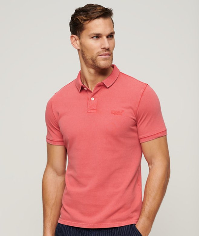 Destroyed Poloshirt Roze Grootte: Xxxl afbeelding