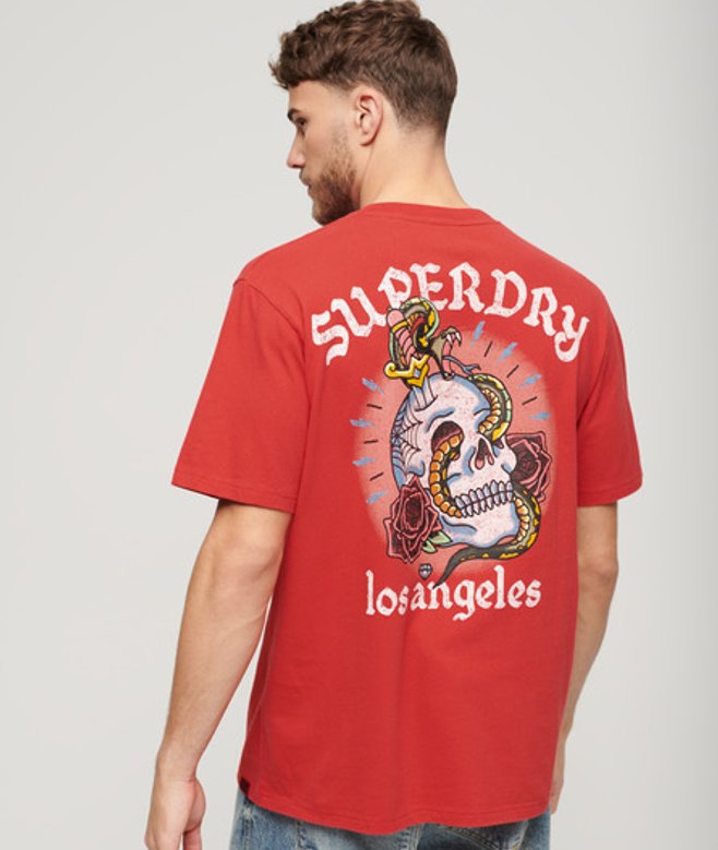 Men's Locker Geschnittenes T-shirt mit Tattoo-grafik - Größe: L - Superdry - Modalova