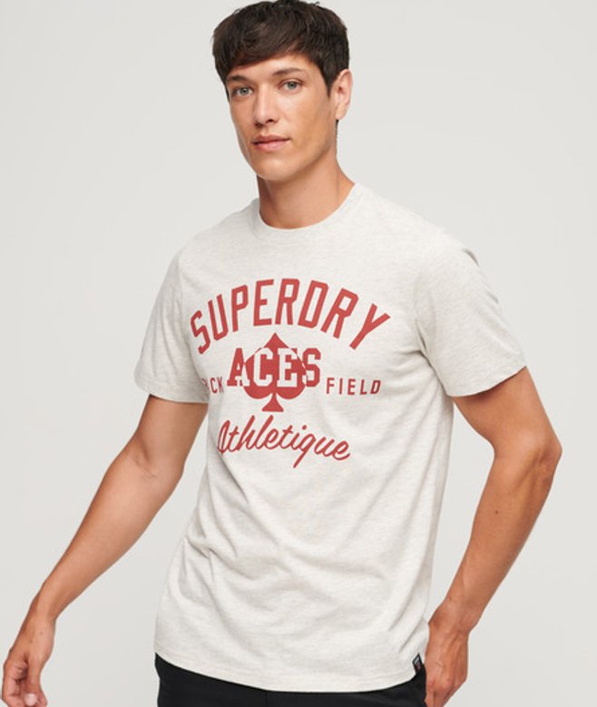 Athletic College T-shirt met Grafische Print Grijs Grootte: M afbeelding