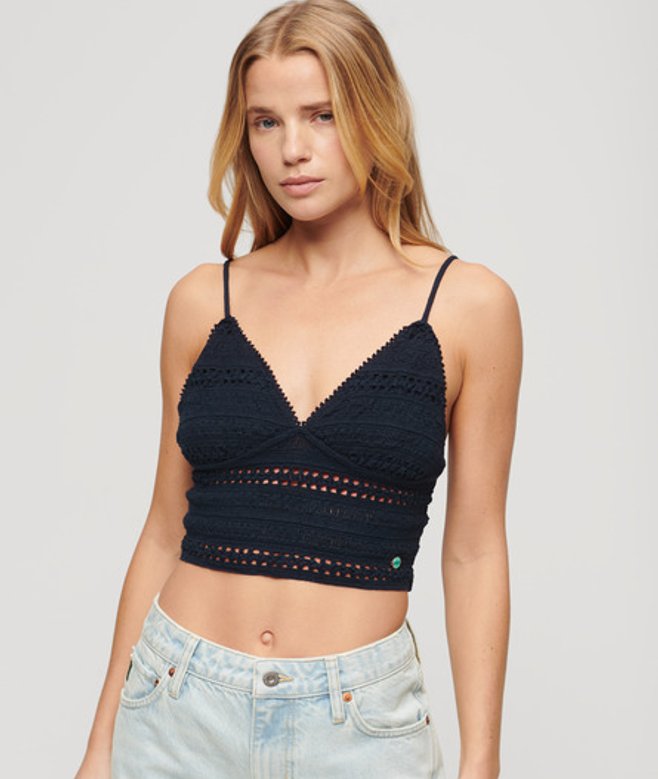 Jersey Kanten Bralette Blauw Grootte: 44 afbeelding
