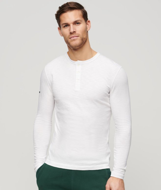 Jersey Grandad top met Lange Mouwen