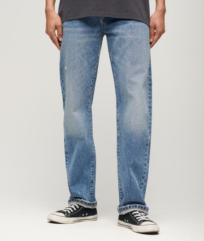 Jeans met Rechte Pijpen Blauw Grootte: 30/32 afbeelding