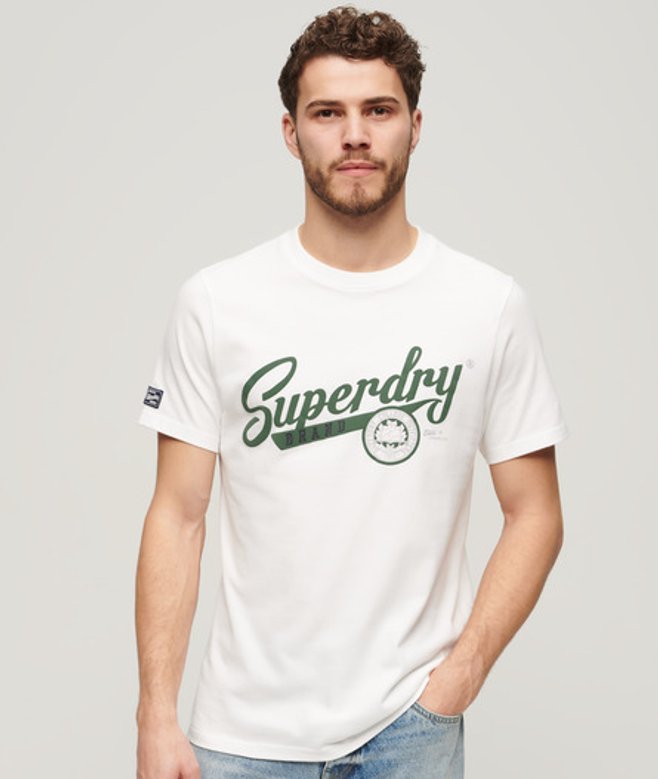 Vintage College T-shirt met Tekst