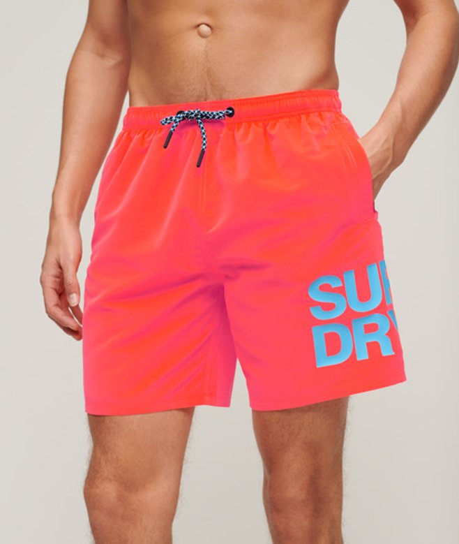 Gerecyclede Sportswear Zwemshort met Logo - 43 cm Cream Grootte: M afbeelding