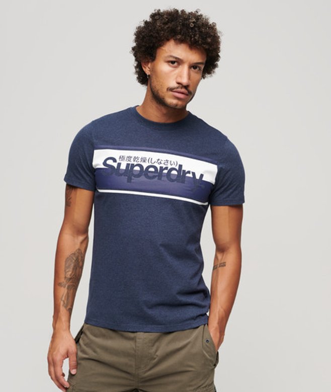 T-shirt met Gestreept Core-logo