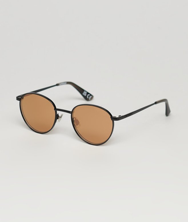 Metalen Sdr Zonnebril met Rond Montuur Zwart Grootte: 1SIZE afbeelding