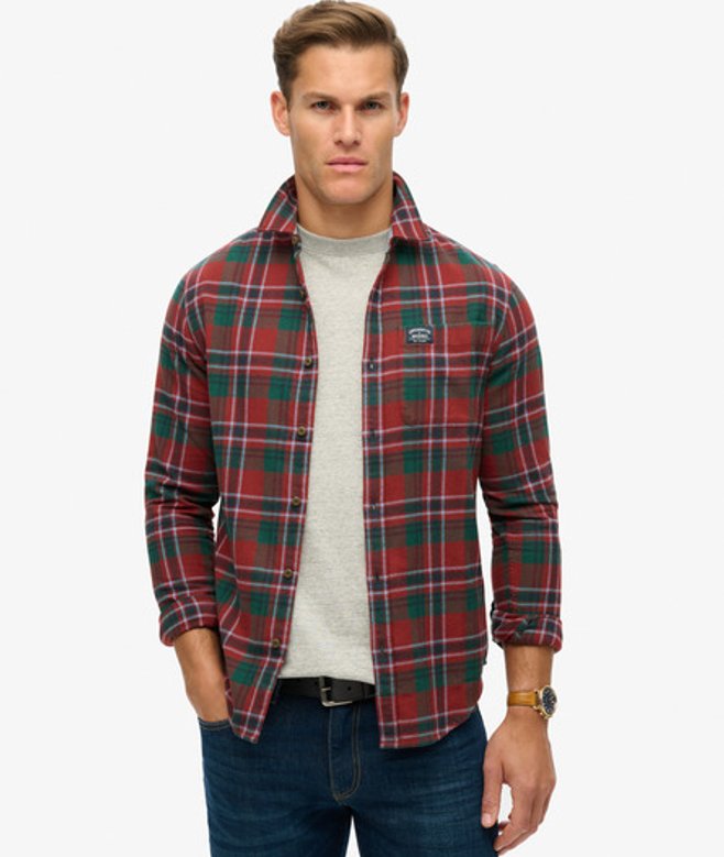 Men's Organic Cotton Lumberjack Check Shirt / Buckshot Check - Size: XL - Superdry - Modalova