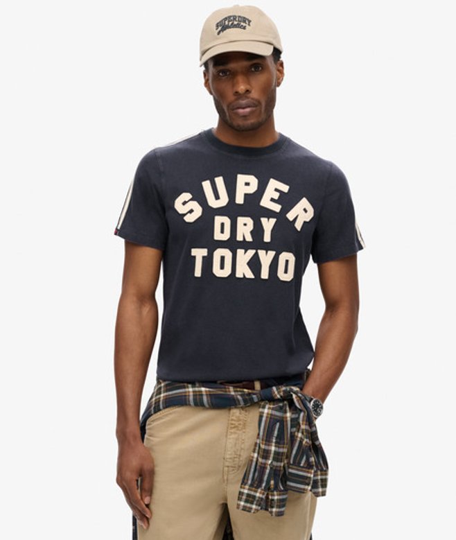Men's Vintage Athletic Stripe T-shirt Navy / Eclipse Navy - Size: S - Superdry - Modalova