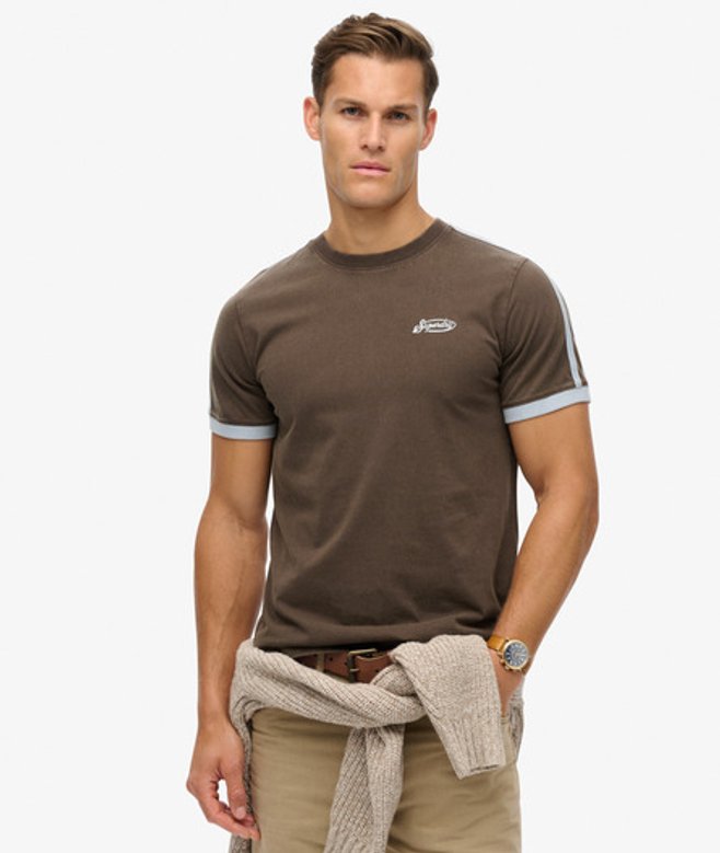 Herren Essential Retro T-shirt mit Streifen und Logo - Größe: Xxl - Superdry - Modalova
