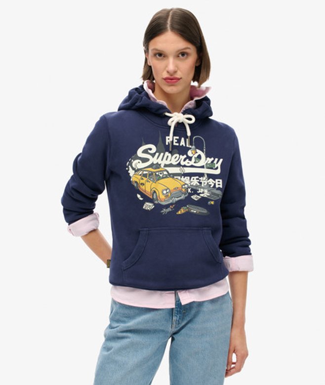 New York Hoodie met Print Blauw Grootte: 40 afbeelding