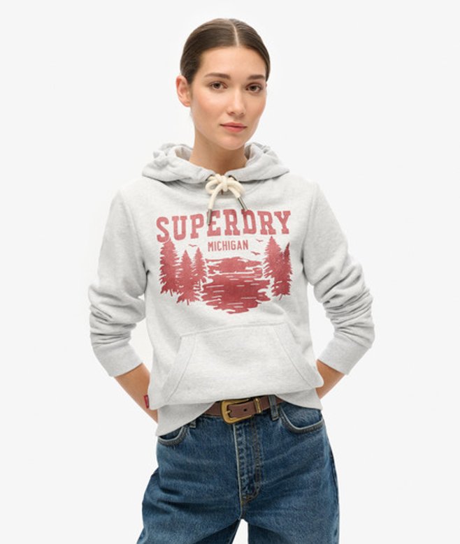 Lo-fi Outdoor Hoodie met Afbeelding Grijs Grootte: 36 afbeelding