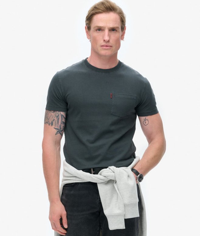 Herren Gewaschenes Essential T-shirt mit Tasche - Größe: XL - Superdry - Modalova