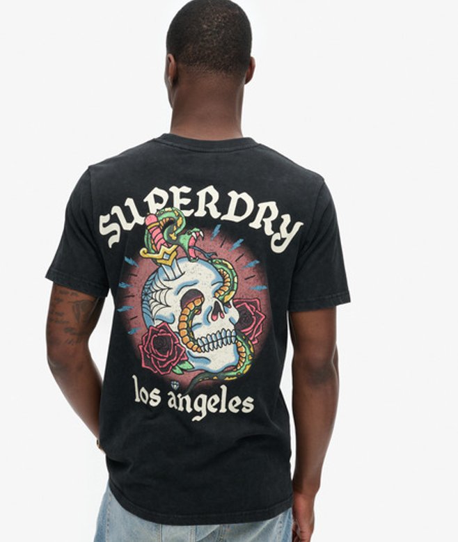 Herren T-shirt mit Tattoo-grafik - Größe: L - Superdry - Modalova