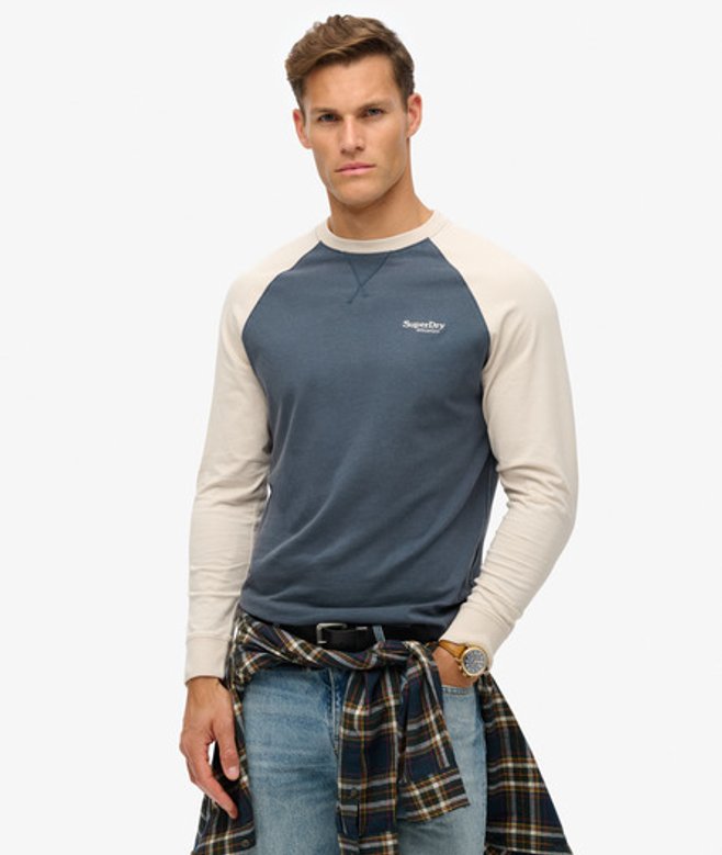 Herren Essential Baseball-oberteil mit Langen Ärmeln und Logo - Größe: S - Superdry - Modalova