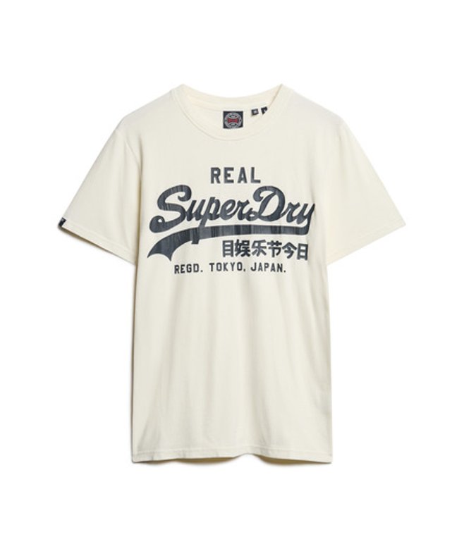 Superdry Herren Vintage T-shirt mit Logo-grafik Creme