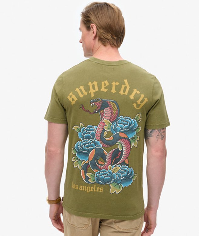 Men's Tattoo Graphic T-shirt / Olive - Size: Xxl - Superdry - Modalova