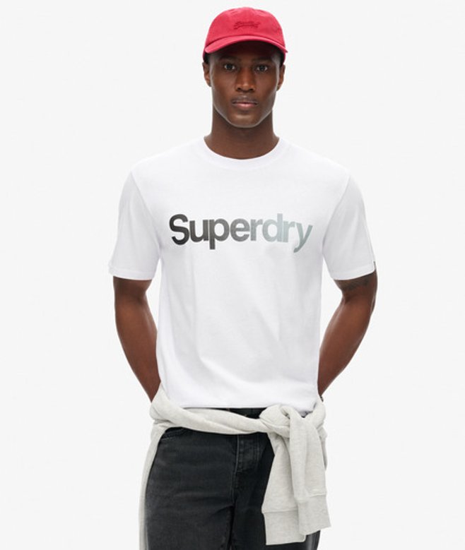 Ruimvallend Core Fade T-shirt met Logo Wit Grootte: L afbeelding