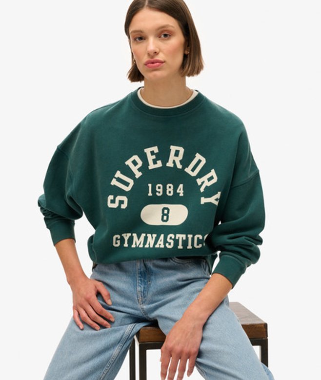 Athletic Essentials Oversized Sweatshirt met Print Groen Grootte: 36 afbeelding