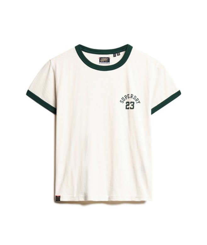 Superdry Women's Athletic Essentials Ringer Fitted T-shirt Cream / Turtledove Cream Slub