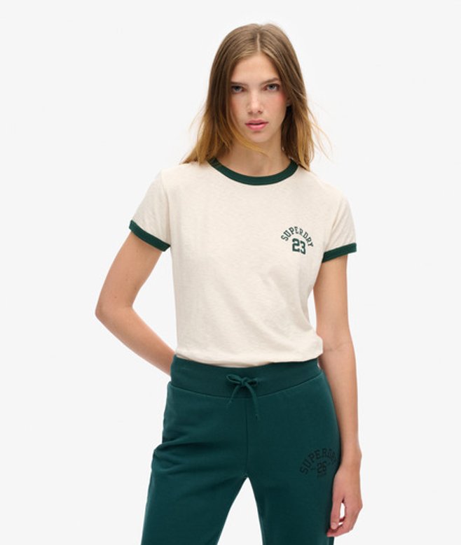 Damen Figurbetontes Athletic Essentials Ringer-t-shirt - Größe: 42 - Superdry - Modalova