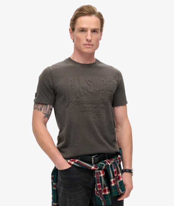 Herren T-shirt mit Geprägter Logo-grafik - Größe: M - Superdry - Modalova