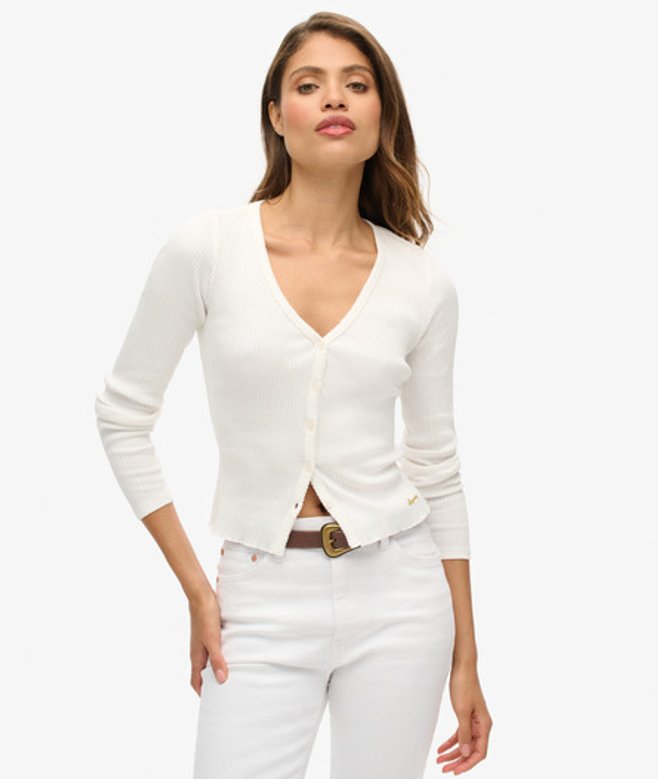 Essential top met Knopen en Lange Mouwen Wit Grootte: 34-36 afbeelding
