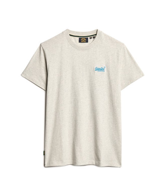 Superdry Men's Essential Logo T-shirt Grey / Lighting Gry Grndle/fluro Blue