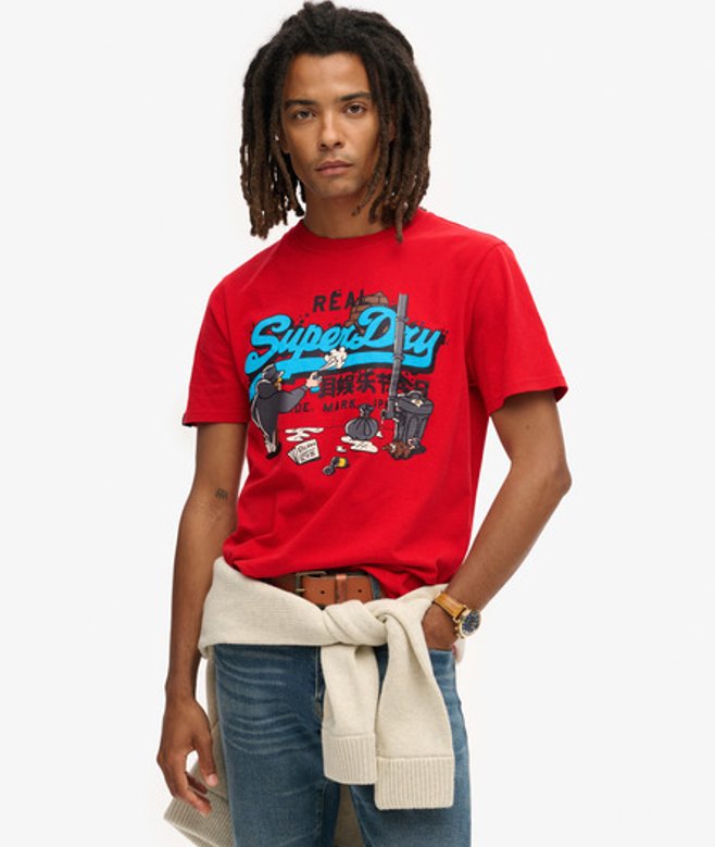 New York T-shirt met Print Rood Grootte: L afbeelding