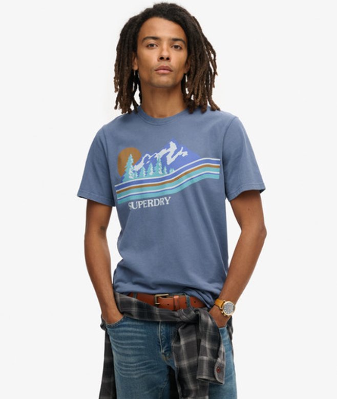 Herren T-shirt mit Outdoor-grafik und Streifen - Größe: M - Superdry - Modalova
