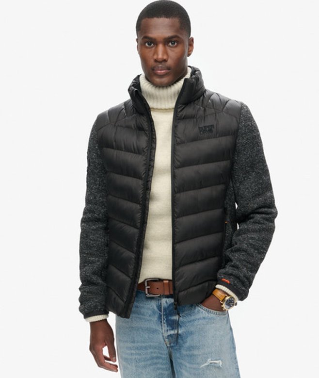 Herren Storm Wattierte Strick-hybridjacke - Größe: L - Superdry - Modalova