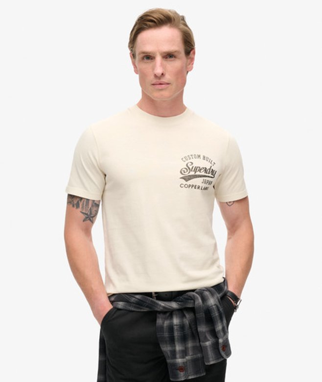 Herren Copper Label T-shirt mit Grafikprint auf der Brust - Größe: S - Superdry - Modalova