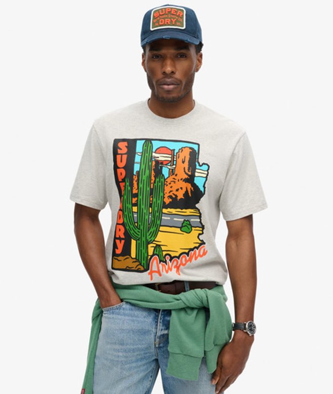 Herren Travel Postcard T-shirt mit Grafikprint - Größe: XL - Superdry - Modalova