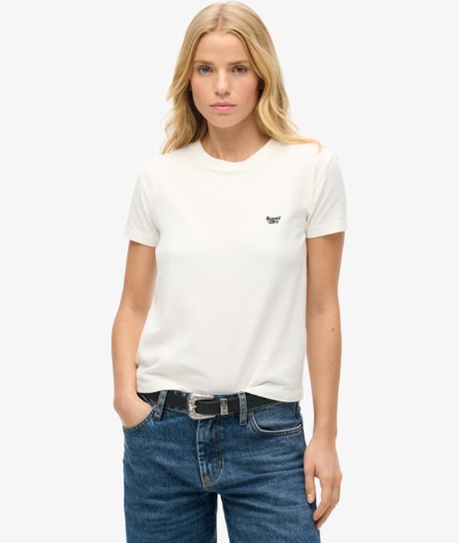 Essential Nauwsluitend T-shirt met Logo Wit Grootte: 36 afbeelding