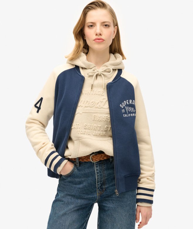 Bomber en Jersey à Motif College Script Taille: 40 - Superdry - Modalova