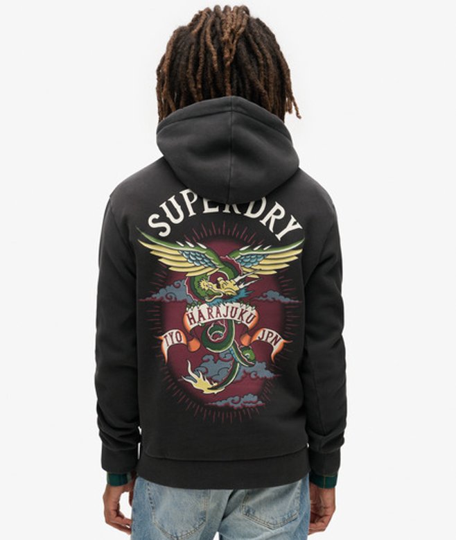 Herren Tattoo Hoodie mit Grafikprint - Größe: L - Superdry - Modalova