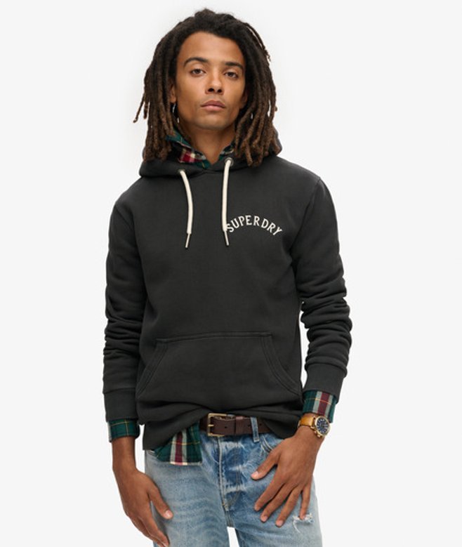 Superdry Men's Tattoo Graphic Hoodie Black