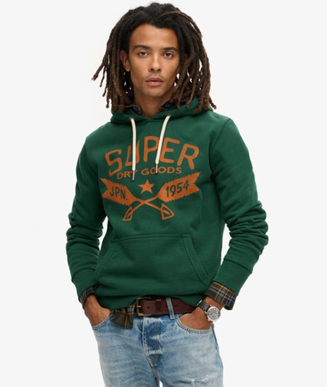 Outdoor Hoodie met Print Groen Grootte: S afbeelding