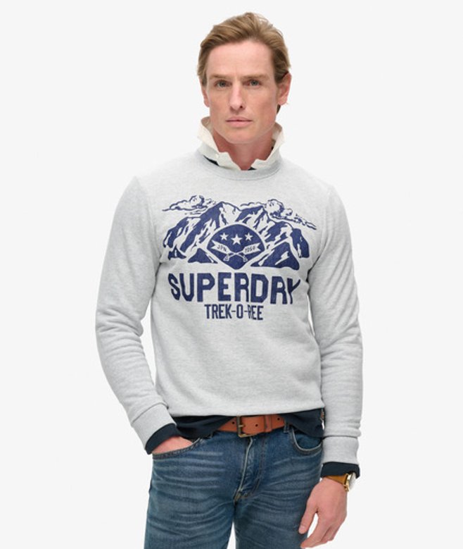 Herren Outdoors Sweatshirt mit Rundhalsausschnitt und Grafik - Größe: M - Superdry - Modalova