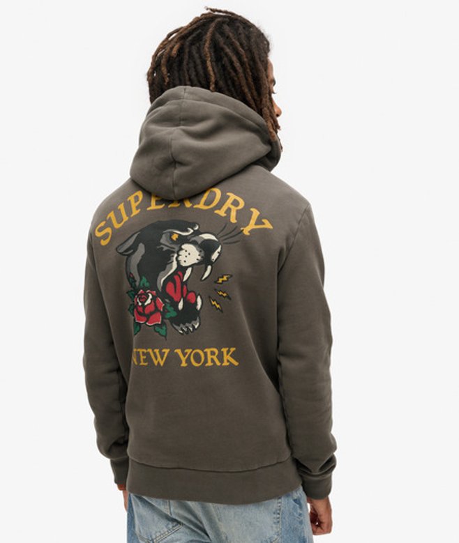 Herren Lockeres Hoodie mit Tattoo-grafik auf der Rückseite - Größe: Xxl - Superdry - Modalova