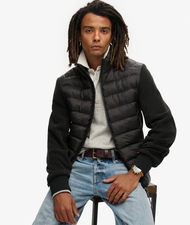 Storm Hybrid Bomberjack van Fleece Zwart Grootte: Xxl afbeelding