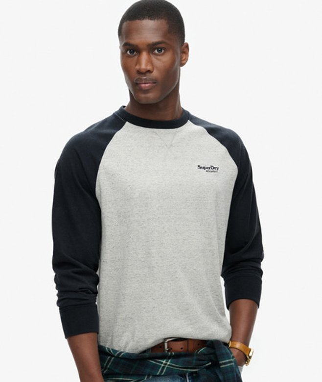 Essential Baseballtop met Logo en Lange Mouwen Grijs Grootte: XL afbeelding