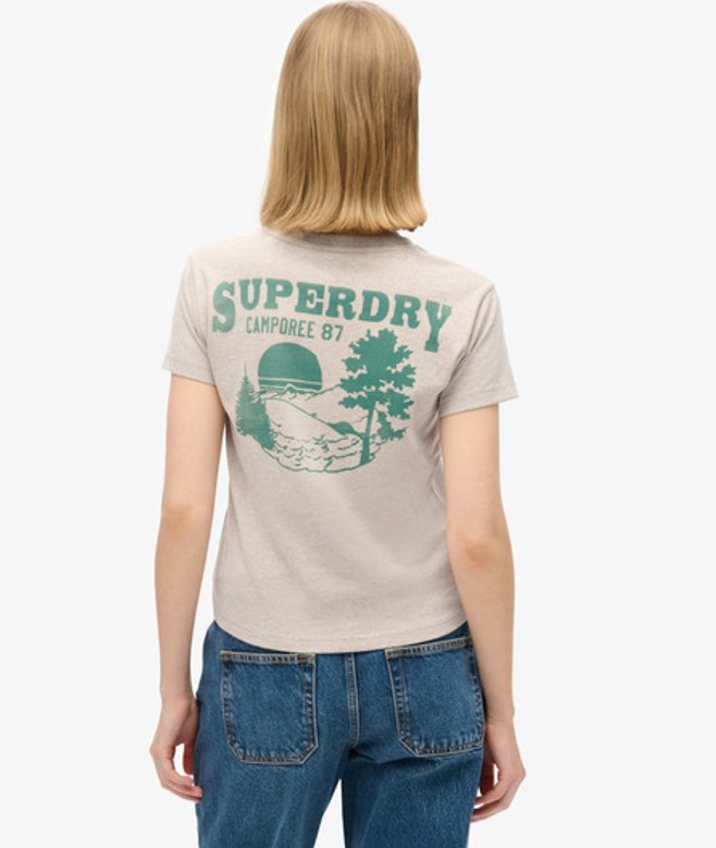 Lo-fi Outdoor T-shirt met Aansluitende Pasvorm Beige Grootte: 36 afbeelding