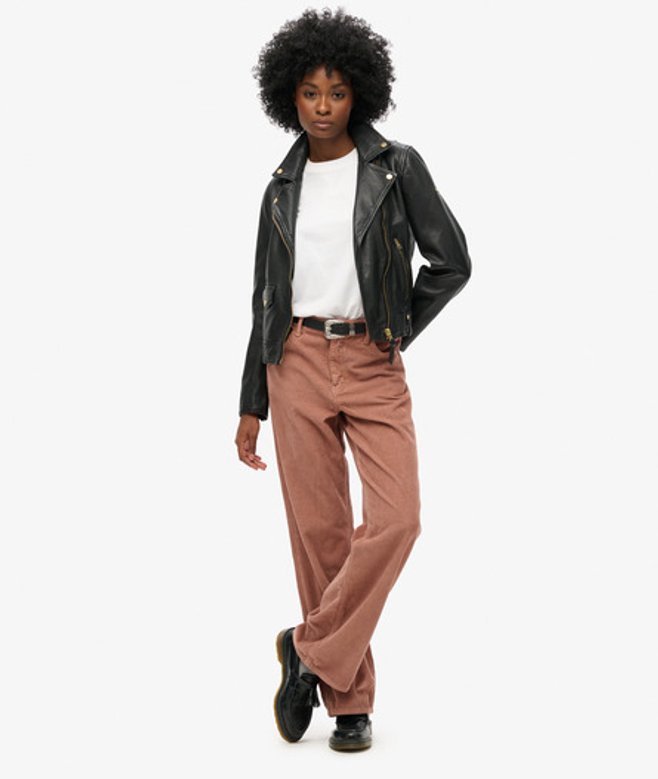 Damen Cordhose mit Mittlerer Leibhöhe und Weitem Beinschnitt - Größe: 26/32 - Superdry - Modalova