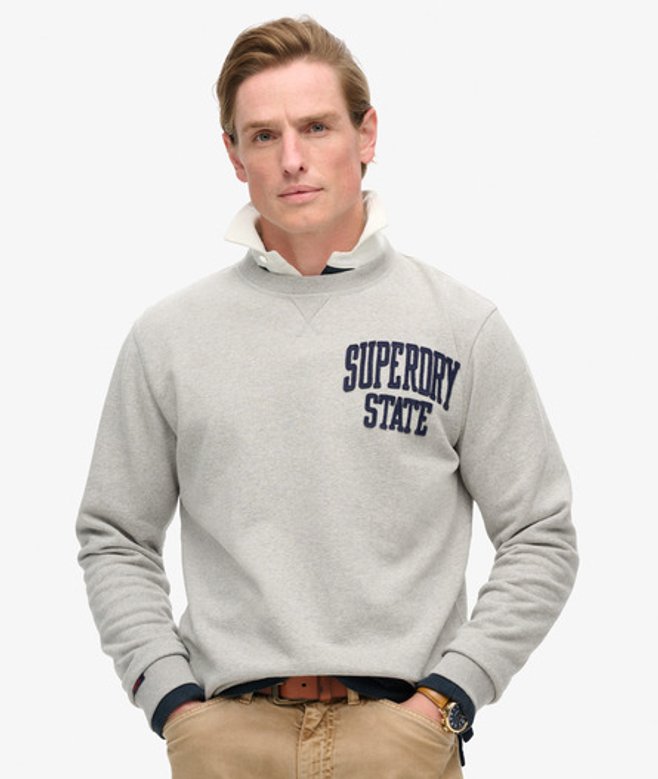 Vintage Athletic Ronde Hals Sweatshirt Grijs Grootte: S afbeelding
